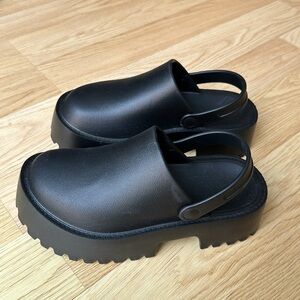 Chunky Black Clogs